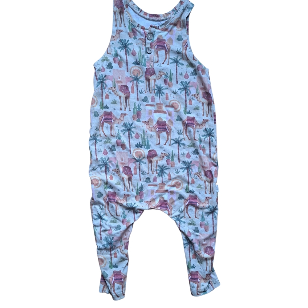 🇨🇦 Little Yogi Camel Print Sleeveless Romper Toddler Kids 3-5 Y